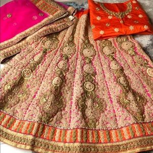 LEHENGA -UNSTITCHED, FULLY EMBELLISHED/EMBROIDERED